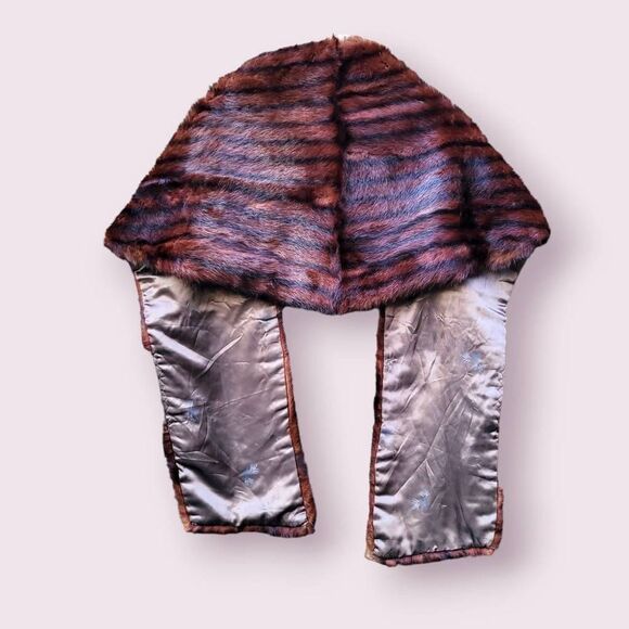 Vintage 1950s mink fur wrap stole cape bride wedding winter bride - Picture 4 of 15